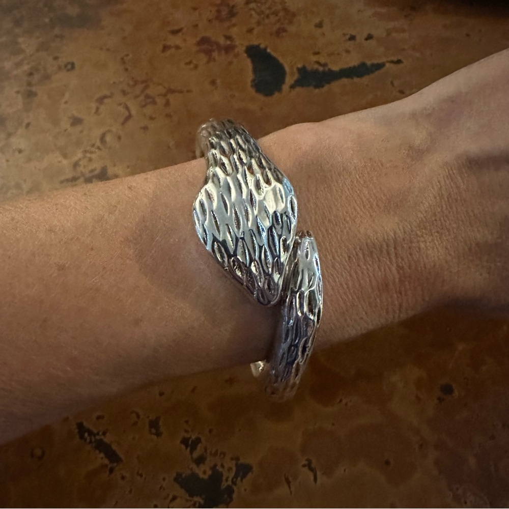 925 Sterling Silver Wrap Around Snake Bangle Bracelet